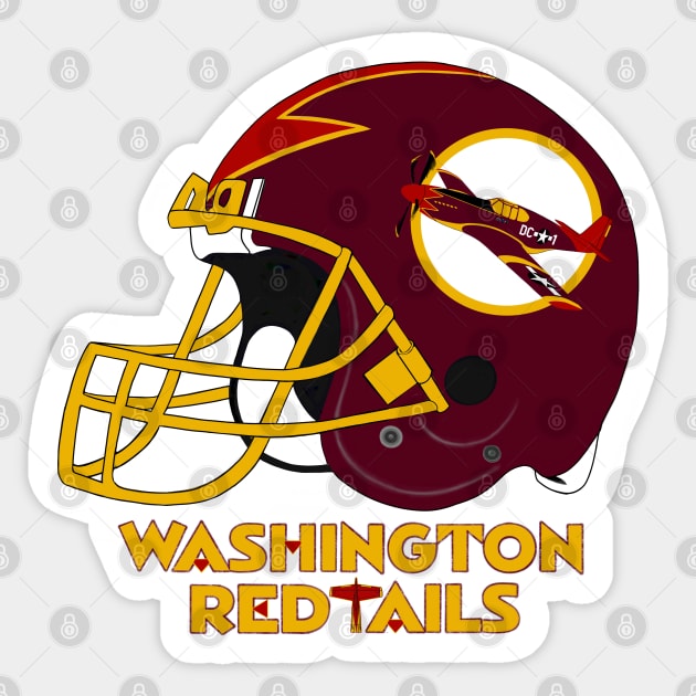 Washington Red Tails Sticker by DistractedGeek